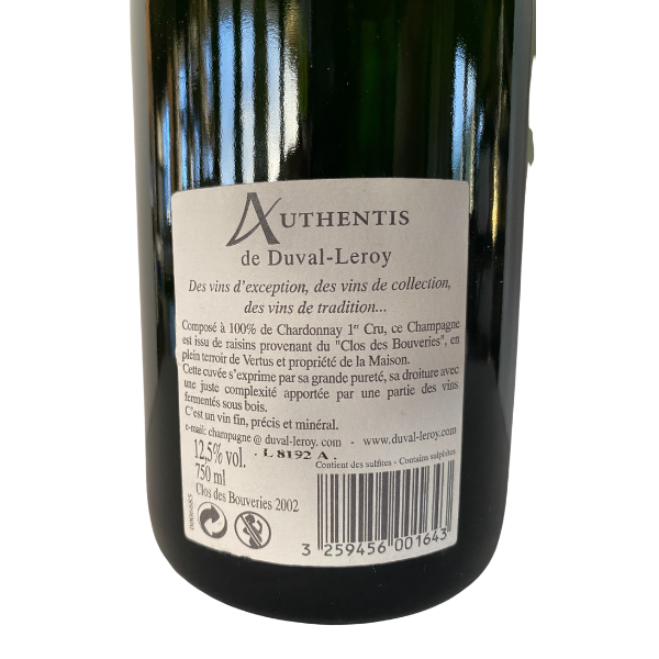 Duval Leroy "Authentis" 2002 Clos Des Bouveries Brut Champagne - immagine 3