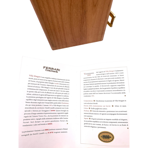 Ferrari Riserva Lunelli 1995 "Cuvee Duemila" Magnum (Box Legno) - immagine 4