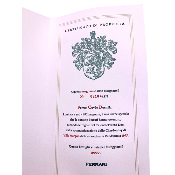 Ferrari Riserva Lunelli 1995 "Cuvee Duemila" Magnum (Box Legno) - immagine 3