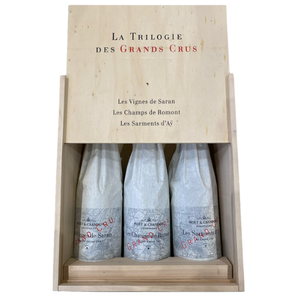 Moët & Chandon "La Trilogie des Grands Crus" 3 Bottiglie Box Legno